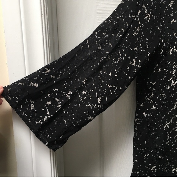 SECOND Female Black White Semi-sheer Blouse - Picture 6 of 10